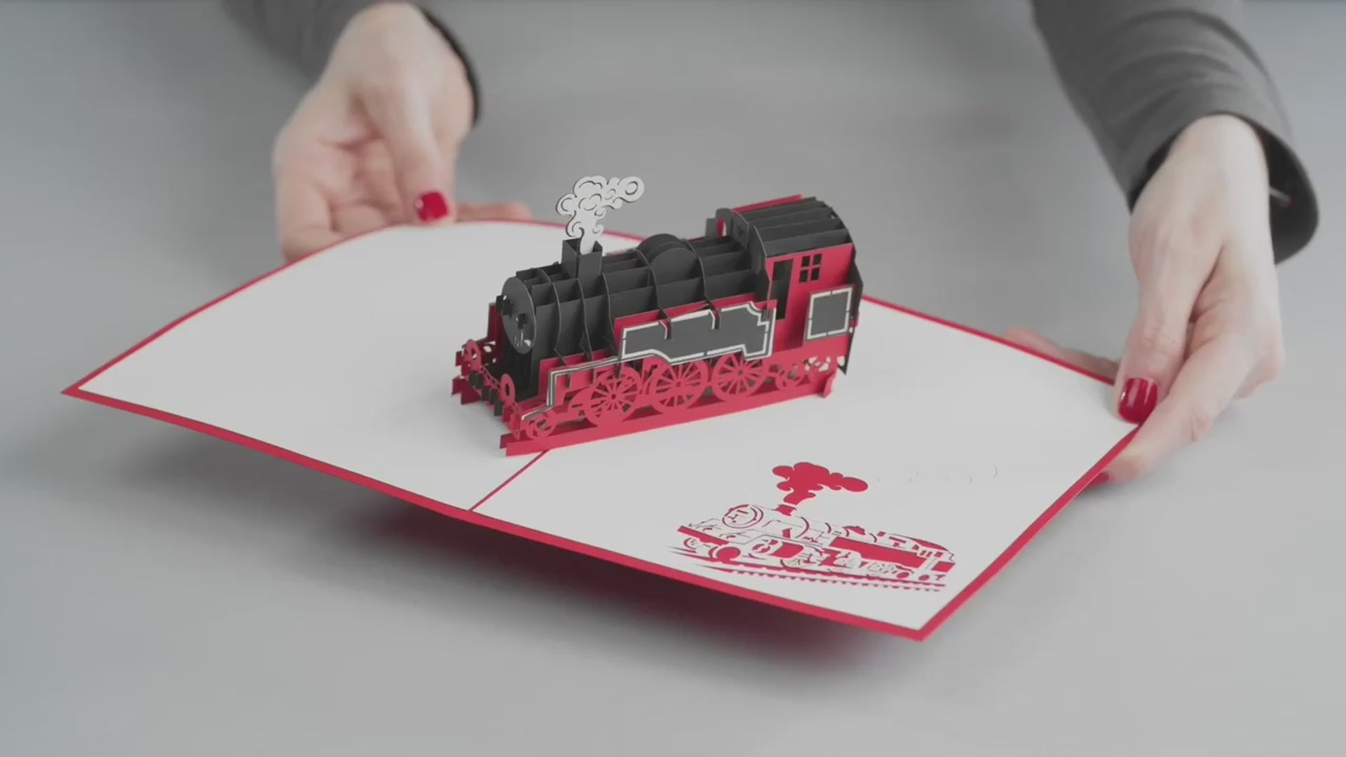 Pop Up Karte "Dampflok" Geburtstagskarte Eisenbahn - Einladung & Gutschein