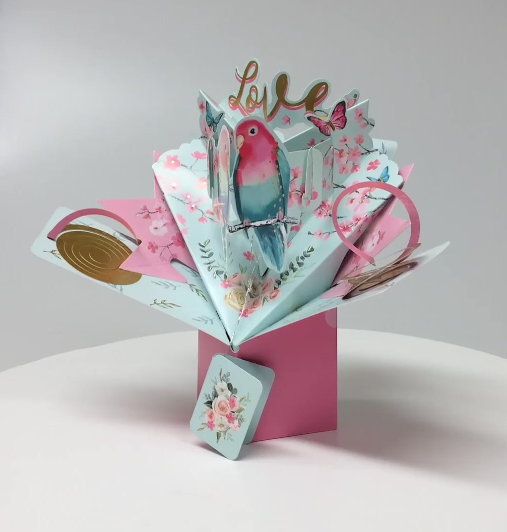 PopUp Klappkarte "Love" 3D "Love Birds" Geschenkkarte