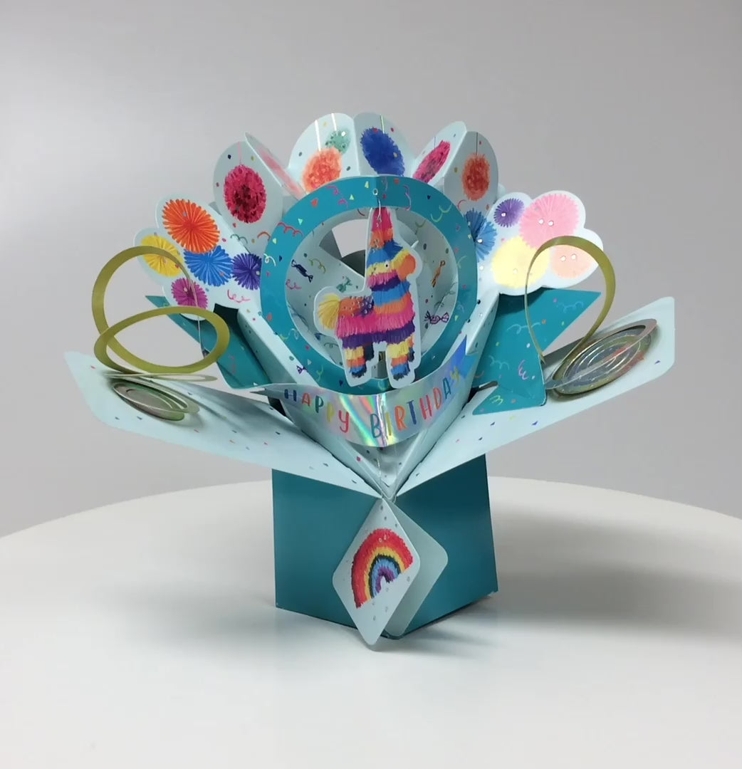 PopUP Klappkarte buntes Lama 3D Happy Birthday Geburtstagskarte