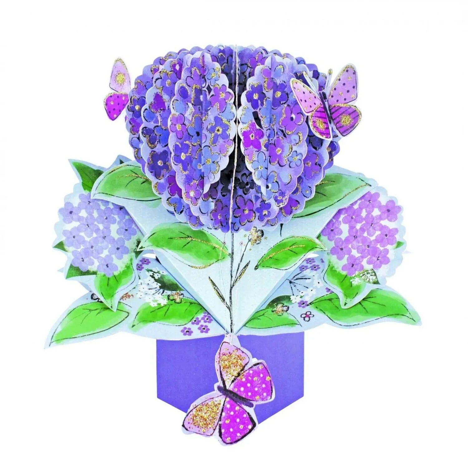 PopUp Klappkarte Glückwunschkarte Dankeskarte 3D Blumen und Schmetterling | Wandbild Galerie
