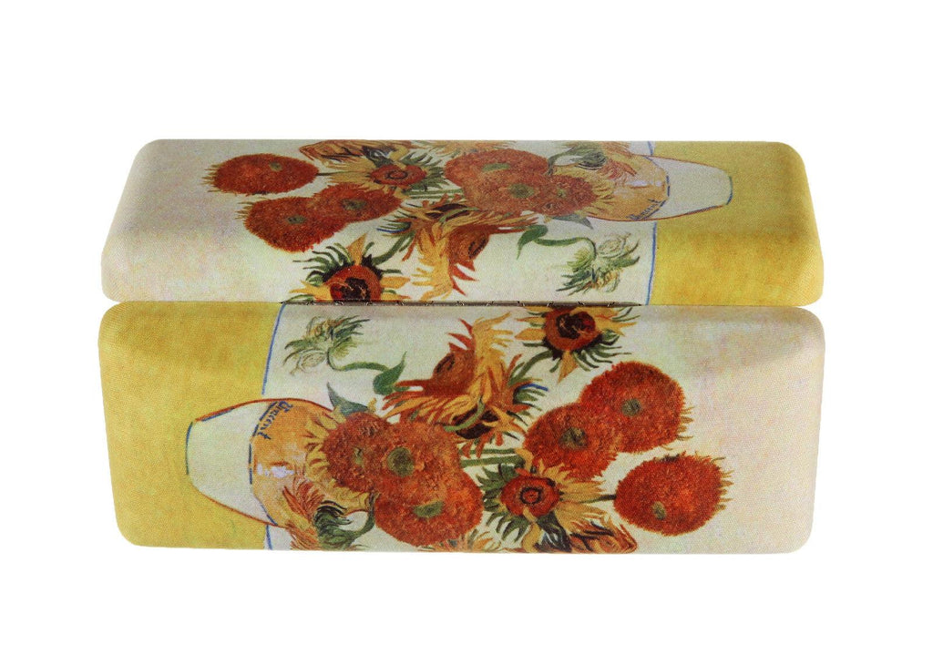 Brillenetui mit Putztuch Brillenbox microfaser bezogen Van Gogh Sonnenblumen | Wandbild Galerie
