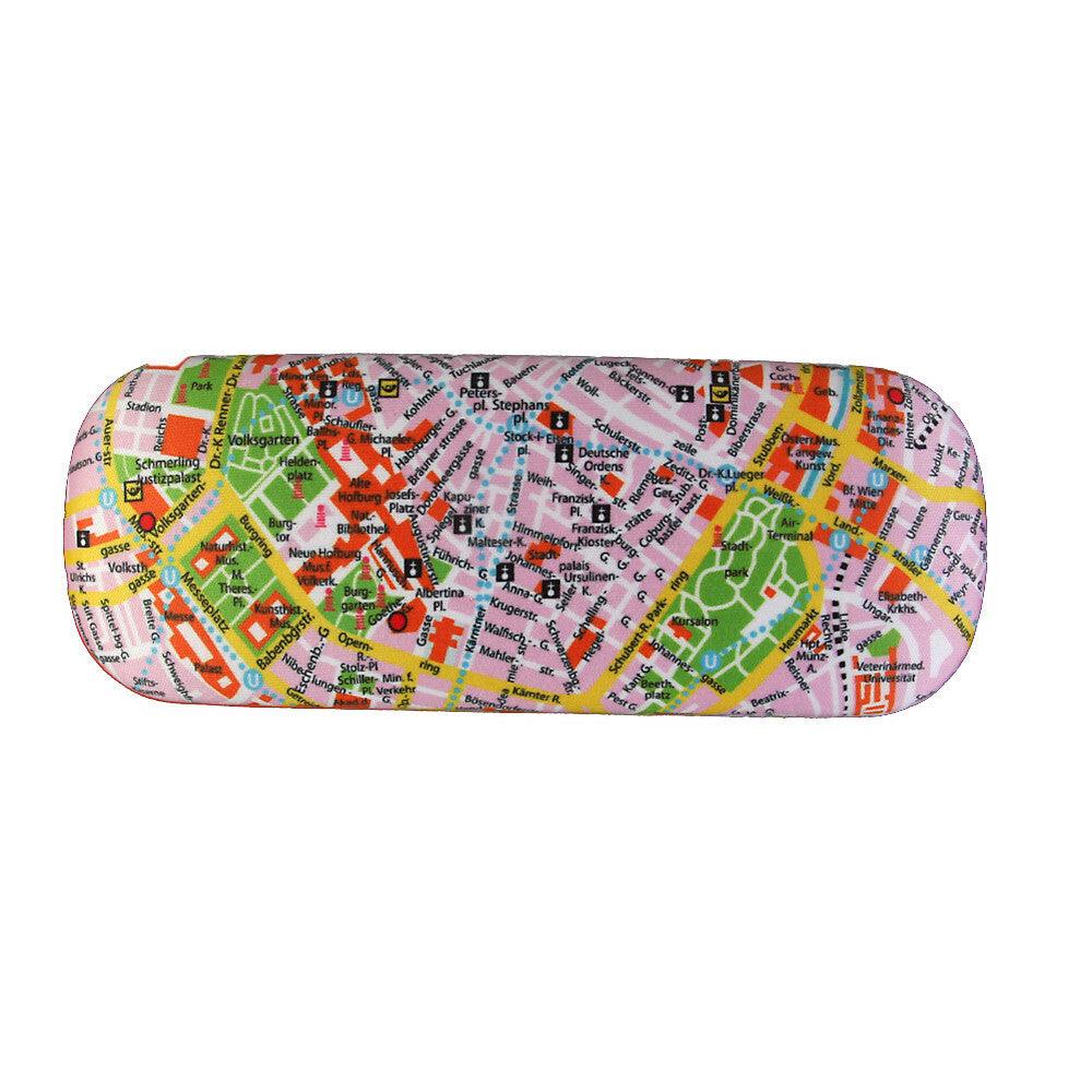 Brillenetui Wien Stadtplan Vienna City Map Etui mit Velour bezogen und Putztuch | Wandbild Galerie