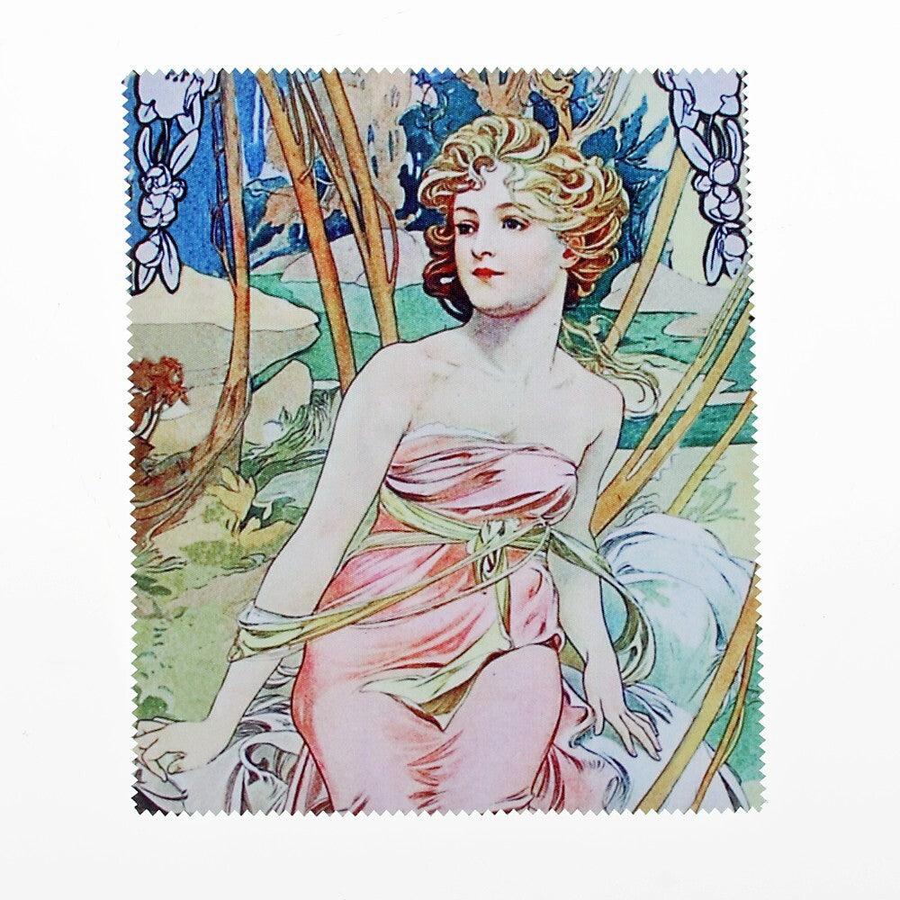 Kunst Brillenetui und Putztuch von Alphonse Mucha "Der Morgen - Le Matin | Wandbild Galerie