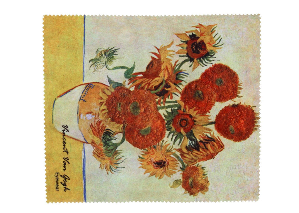 Brillenetui mit Putztuch Brillenbox microfaser bezogen Van Gogh Sonnenblumen | Wandbild Galerie