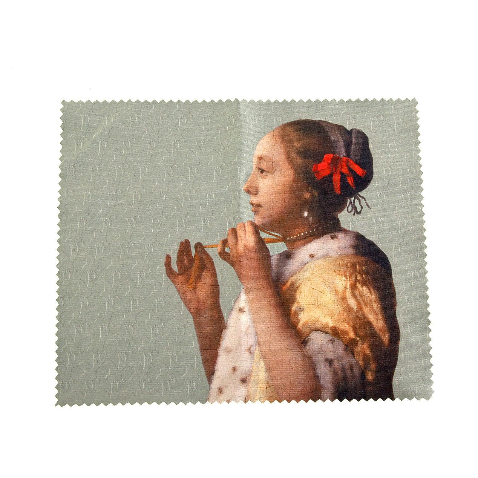 Brillenetui mit Putztuch Frau mit Perlenkette Johannes Vermeer | Wandbild Galerie