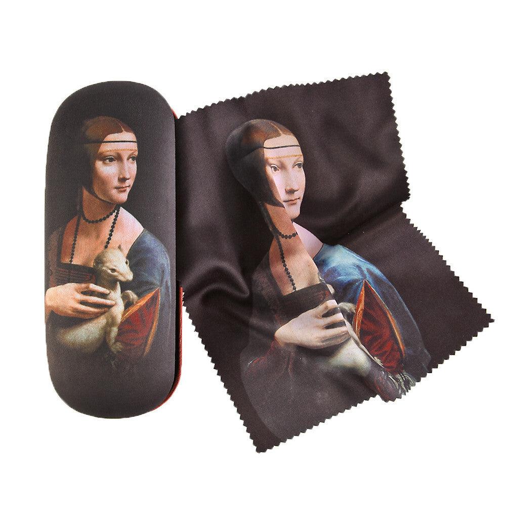 Brillenetui Set Leonardo Da Vinci Frau mit Hermelin Hartschale | Wandbild Galerie