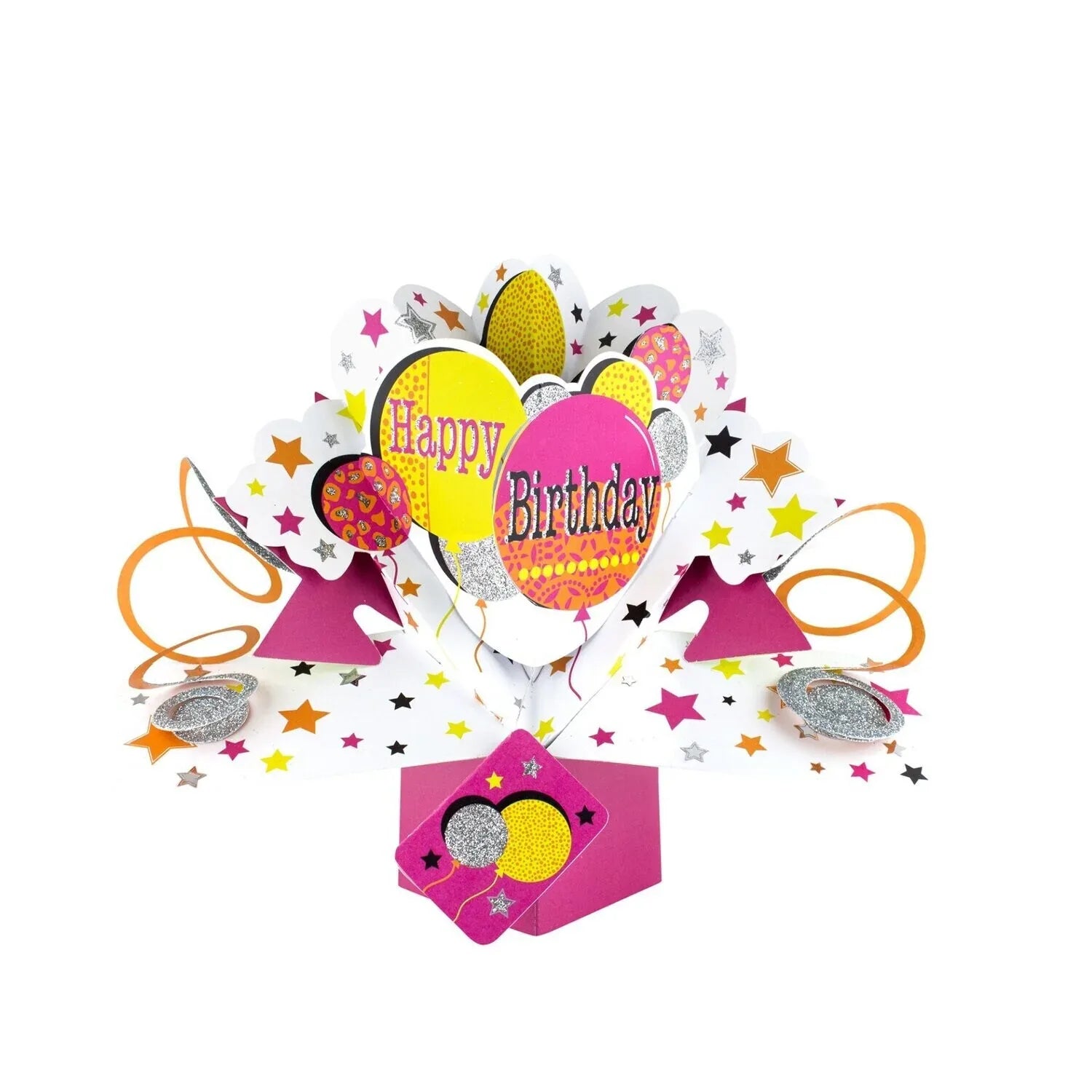 PopUp Klappkarte Happy Birthday 3D Luftballons und Sterne | Wandbild Galerie