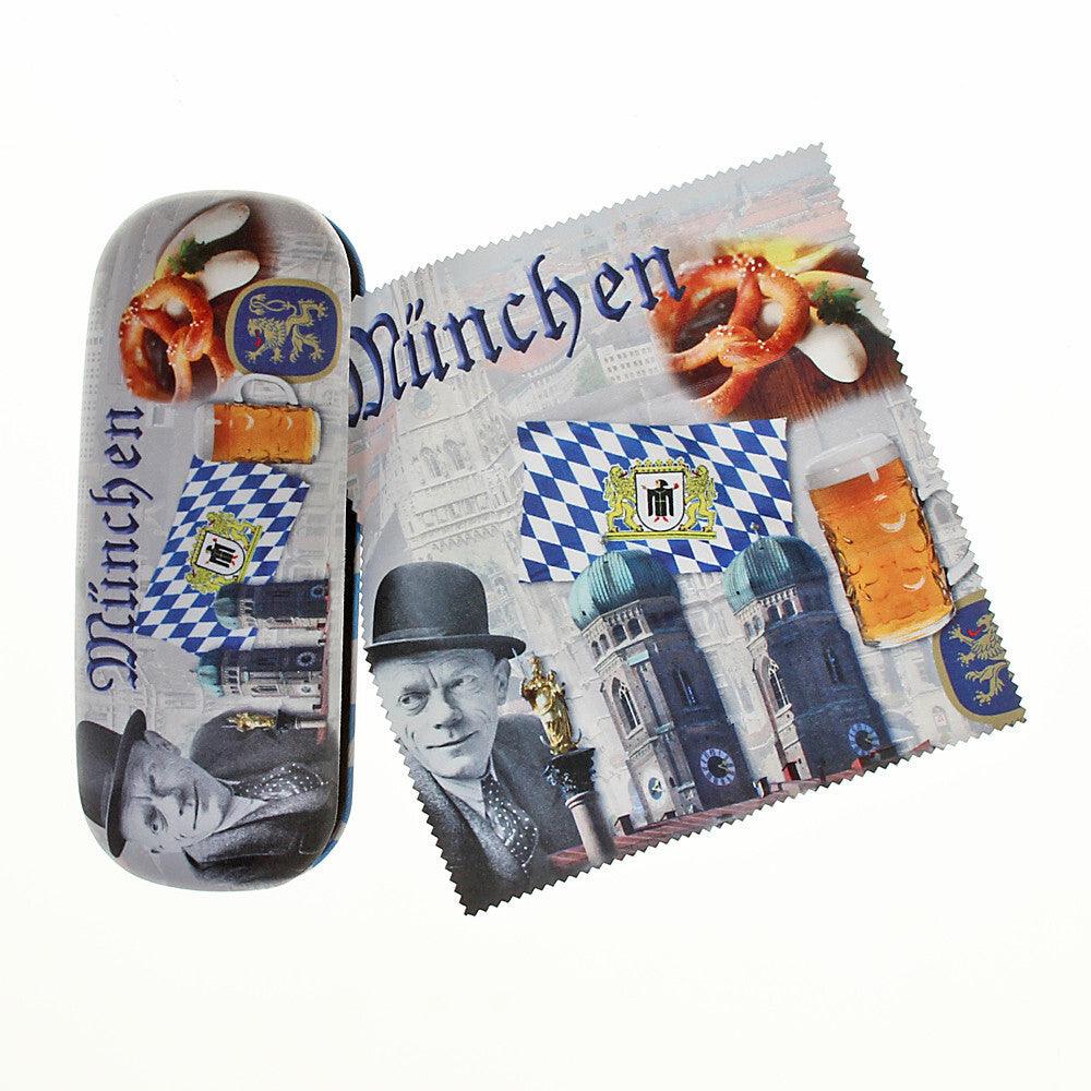 Brillenetui mit Putztuch Brillenbox microfaser bezogen München exclusiv bei uns | Wandbild Galerie