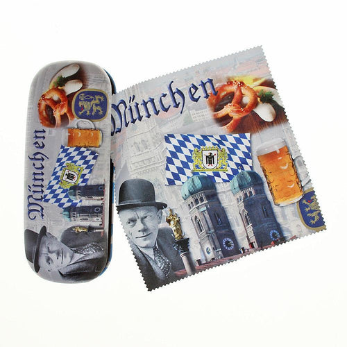 Brillenetui mit Putztuch Brillenbox microfaser bezogen München exclusiv bei uns | Wandbild Galerie