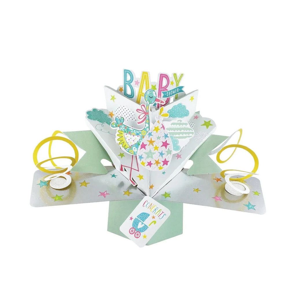 PopUp Klappkarte Baby Storch 3D Glückwunschkarte zur Geburt | Wandbild Galerie
