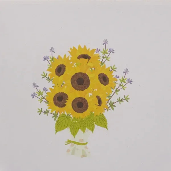 Pop Up Karte "Sonnenblumen" 3D Geburtstagskarte, Glückwunschkarte, Einladungskarte | Wandbild Galerie
