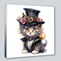 Wandbild Katzenkinder 8 Steampunk Kunstdruck auf Leinwand | Wandbild Galerie