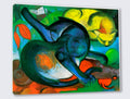 Wandbild Franz Marc Zwei Katzen Blau und Gelb Kunstdruck auf Leinwand